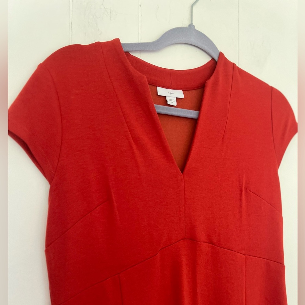 J. Jill Monterey Knit Midi Dress Orange Red Rust Fall Size XS - Picture 2 of 16